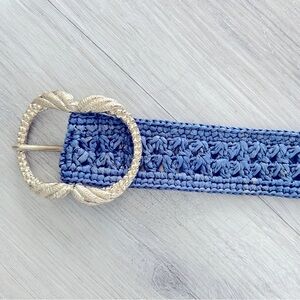 Sézane blue Rafia belt T80